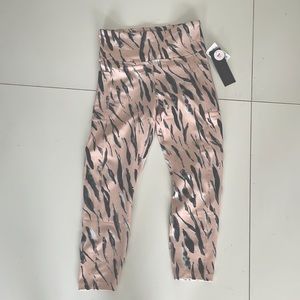 Pink and black cropped leggings